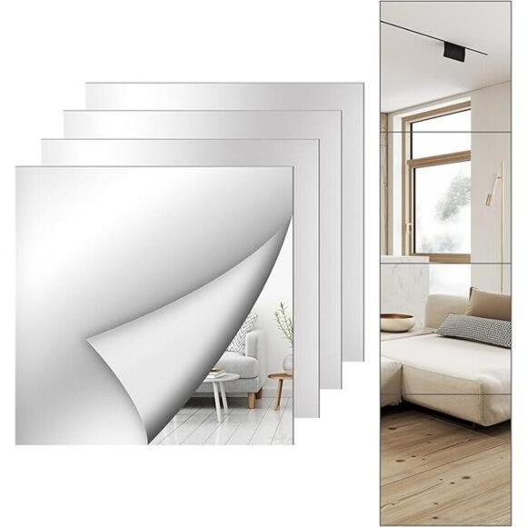 Acrylic Mirror Tiles Full Length Shatterproof Wall Mirrors for Bedroom Gym Door - Picture 8 of 8